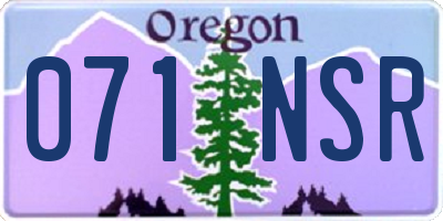 OR license plate 071NSR