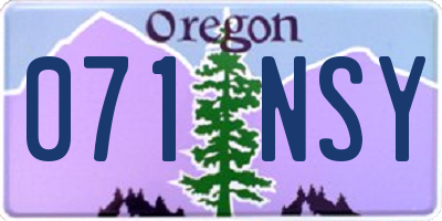 OR license plate 071NSY
