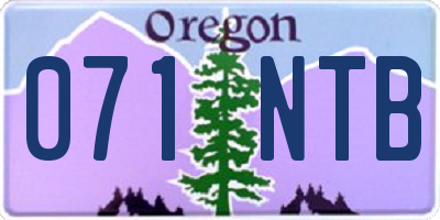 OR license plate 071NTB