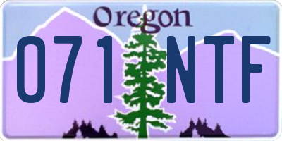 OR license plate 071NTF