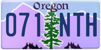 OR license plate 071NTH