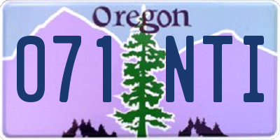 OR license plate 071NTI