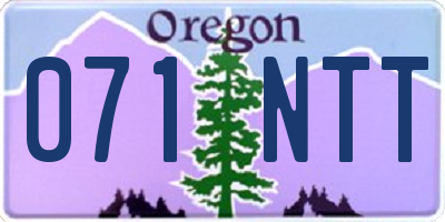 OR license plate 071NTT