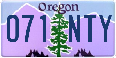 OR license plate 071NTY