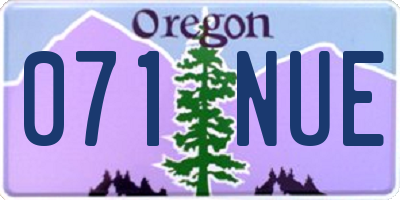 OR license plate 071NUE