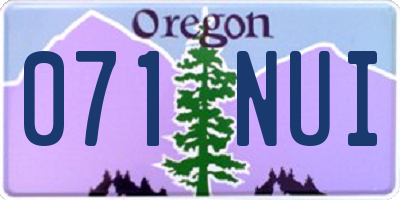 OR license plate 071NUI