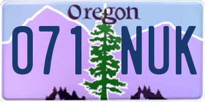 OR license plate 071NUK