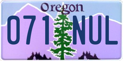 OR license plate 071NUL