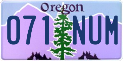 OR license plate 071NUM