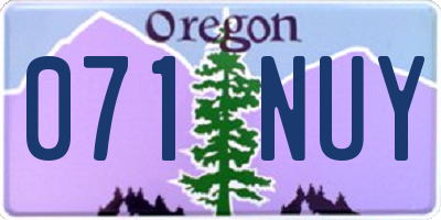 OR license plate 071NUY