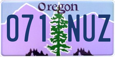 OR license plate 071NUZ