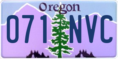 OR license plate 071NVC