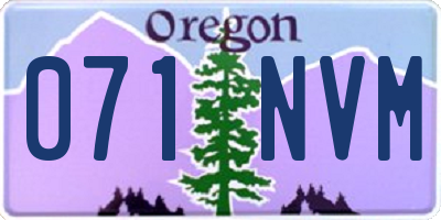 OR license plate 071NVM