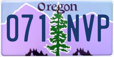 OR license plate 071NVP