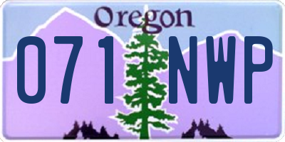 OR license plate 071NWP