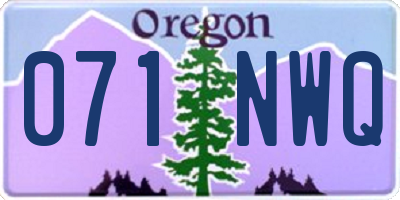OR license plate 071NWQ