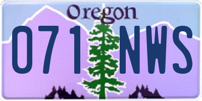OR license plate 071NWS