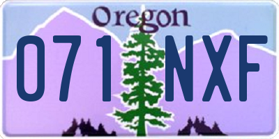 OR license plate 071NXF