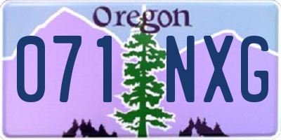 OR license plate 071NXG