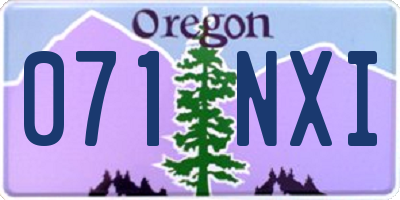 OR license plate 071NXI