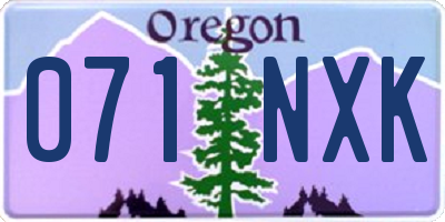 OR license plate 071NXK