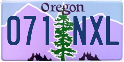 OR license plate 071NXL