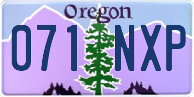 OR license plate 071NXP
