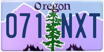 OR license plate 071NXT