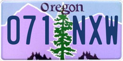 OR license plate 071NXW