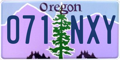 OR license plate 071NXY