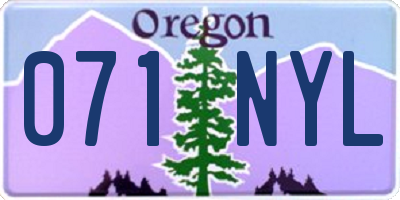OR license plate 071NYL