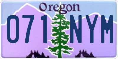 OR license plate 071NYM