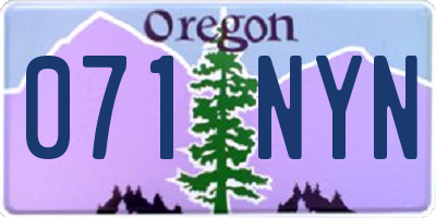 OR license plate 071NYN