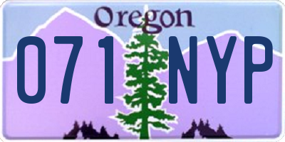 OR license plate 071NYP
