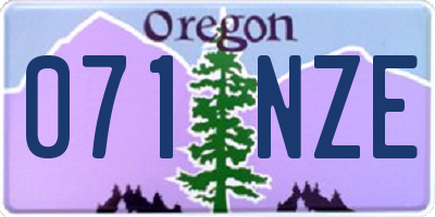 OR license plate 071NZE