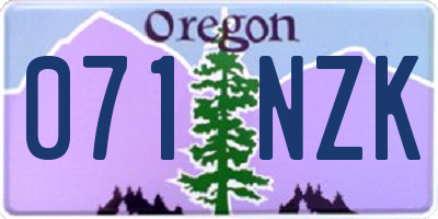OR license plate 071NZK