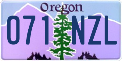 OR license plate 071NZL
