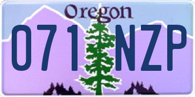 OR license plate 071NZP