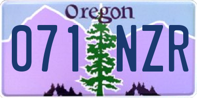 OR license plate 071NZR