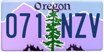 OR license plate 071NZV
