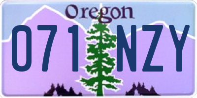 OR license plate 071NZY
