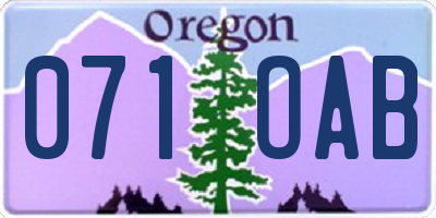 OR license plate 071OAB