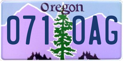 OR license plate 071OAG