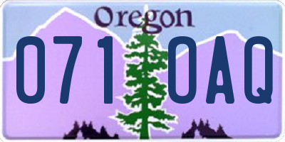 OR license plate 071OAQ