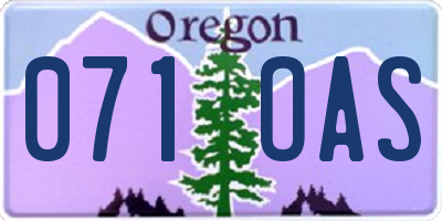 OR license plate 071OAS