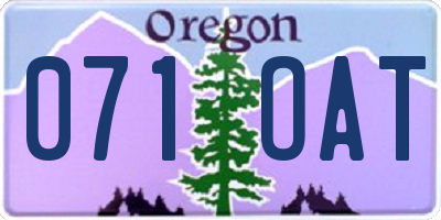 OR license plate 071OAT