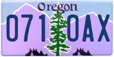OR license plate 071OAX