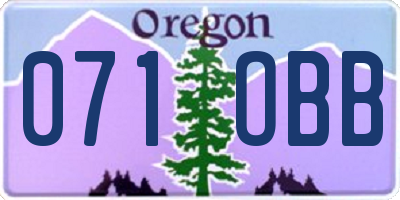 OR license plate 071OBB