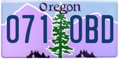 OR license plate 071OBD