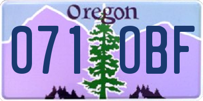OR license plate 071OBF